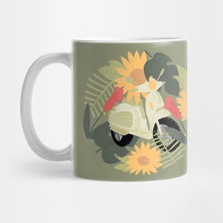 my scooter behind the flowers Mug